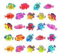 Lot de 24 poissons tropicaux décoratifs pour la vie marine, modèles d'animaux marins simulés, mini poissons marins, jouets pour enfants en plastique souple, accessoires de fête sur le thème de la