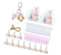 Lot de 24 porte-clés avec empreintes de pieds de bébé angéliques pour fêtes prénatales avec sacs cadeaux et cartes en organza blanc
