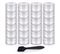 Lot de 24 pots à crème à remplir de 10 ml pour crème, boîtes à pommade, pots de crème en plastique avec couvercle, petites boîtes pour cosmétiques et baume à lèvres + 1 feuille d'étiquettes