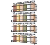 Lot de 24 pots à épices muraux avec étiquettes, sans perçage, parfait pour la cuisine, comprend des bouteilles et des autocollants faciles à appliquer pour une utilisation simple