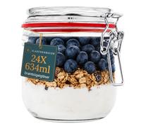 Lot de 24 pots à étrier métalliques de 634 ml Utilisable comme bocal Mason et verre de fermentation Pour le rangement, les bocaux à remplir