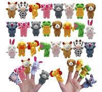 Lot de 24 poupées à doigts - Mini animaux en peluche - Doigt - Jouet pour chiot - Pour histoires - Jeu d'éducation - Temps de jeu - Écoles - Fête d'anniversaire - Cadeau - Fournitures de faveur