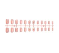 Lot de 24 Presse Brillante Sur Ongles Carré Court Faux Beau Bâton De Blé Sur Blanc Français Artificiel