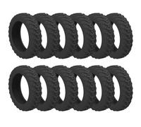 Lot de 24 protections de roue de bagages, housses en caoutchouc insonorisantes antidérapantes pour roues de 2 à 6 pouces, noir