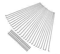 Lot de 24 rayons et en acier pour 26 roues de vélo de montagne de 27,5 à 29,7 cm compatibles avec les tailles de jantes de 255 mm à 291 mm (287 mm)