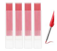 Lot de 24 Recharges de Crayon de Charpentier de 2,8mm pour Crayons de Construction de Rechange pour Marqueur de Charpentier en Graphite pour le Travail du Bois(Rouge)