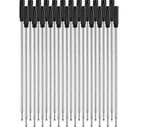 Lot de 24 recharges interchangeables pour stylo à bille, écriture lisse, 11,6 cm et pointe moyenne de 1 mm, noires