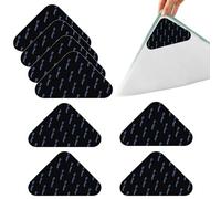 Lot de 24 rubans adhésifs antidérapants pour tapis en bois dur et carrelage, réutilisables pour tapis, autocollants double face pour garder les coins plats (triangle)