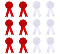 Lot de 24 rubans vierges de récompense pour récompense, récompense, gagnant, ruban de reconnaissance de prix honorable pour bricolage, fête, mariage, compétition, sport (rouge + blanc)