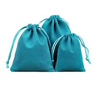 Lot de 24 sacs à bijoux en velours, petits sacs en tissu, avec cordon de serrage, sacs en velours, sacs en tissu, pour bijoux, mariage, Noël, anniversaire, fête, cadeau, 12 x 15 cm, lac bleu