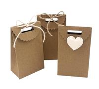 Lot de 24 sacs cadeaux artisanaux en papier kraft for bricolage, sac cadeau for bijoux, biscuits, cadeaux de mariage, boîte à bonbons, sac d'emballage avec corde, anniversaire Sac Cadeau