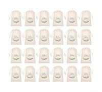 Lot de 24 sacs cadeaux en lin naturel avec cordon de serrage pour anniversaires, vacances et célébrations, solution d'emballage pratique pour les petits articles et les fêtes (D)