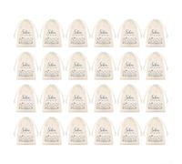 Lot de 24 sacs cadeaux en lin naturel avec cordon de serrage pour anniversaires, vacances et célébrations, solution d'emballage pratique pour les petits articles et les fêtes (A)