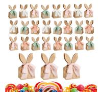 - Lot de 24 sacs cadeaux en papier avec oreilles de lapin - Fleurs séchées pour jardin printanier, chasse aux œufs, maison, école, salon