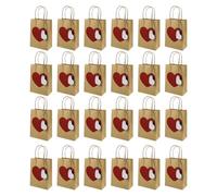 Lot de 24 sacs en papier kraft pour la Saint Valentin avec motifs cœurs pour rangement de bonbons, cadeaux et breloques de fête