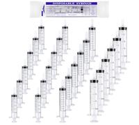 Lot de 24 seringues 5 ml 10 ml 20 ml seringues jetables seringues en plastique seringue doseuse avec couvercle seringue pour alimentation animale de laboratoire, application de colle d'irrigation des