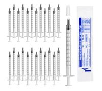 Lot de 24 seringues à colostrum - 1 ml - Avec capuchons - Seringues jetables - 1 ml - Pour mesurer les liquides, les laboratoires scientifiques, l'alimentation des animaux de compagnie (24, blanc)