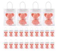 Lot de 24 serviettes ours, adorables serviettes pliées en velours corail en forme d'ours - Cadeaux doux pour fête prénatale pour les invités, jolis cadeaux de mariage ou fête d'anniversaire pour