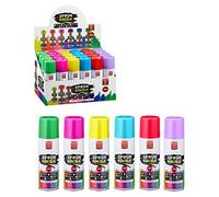 Lot de 24 sprays de craies pour marquage, 6 couleurs solubles dans l'eau