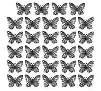 Lot de 24 stickers muraux décoratifs en forme de papillon aux couleurs vives pour diverses occasions et espaces personnels (noir)