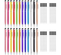 Lot De 24 Stylets Pour Écrans Tactiles, 2 En 1, Avec 24 Recharges De Rechange En Métal Capacitif, Encre Noire Pour Écrans Tactiles, Écriture Quotidienne, Stylo Effaceur[STY9131994]