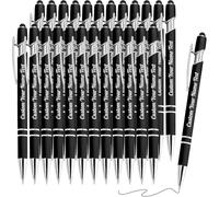 Lot de 24 stylos à bille gravés avec stylet, texte/logo, cadeaux gravés pour entreprise, remise de diplôme, mariages et anniversaires