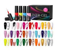 Lot de 24 stylos gel pour dessin au fil de fer - 24 couleurs de peinture française - Design tendance et portable - Facile à utiliser et pas besoin de nettoyer la brosse - Pour femmes et filles