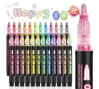 Lot de 24 stylos magiques - Feutres à paillettes - Marqueurs métalliques magiques - Cadeaux de Pâques pour enfants et filles - Pour scrapbooking, Pâques, travaux manuels - Cadeaux pour enfants de 4 à