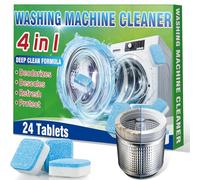 Lot de 24 tablettes de nettoyage pour machine à laver HE à chargement frontal et à chargement par le haut, nettoyant pour machine à laver en profondeur, élimine les odeurs et la crasse à l'intérieur