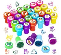 Lot de 24 Tampons Enfants, Animaux Coffret Tampon Encreur, Motif Dessin Animé, pour Petits Cadeaux pour Enfants, Noël, Fête, Cadeau d'anniversaire d'enfant