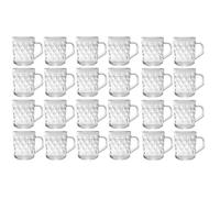 Lot de 24 tasses en verre effet diamants - Transparents |Contenance 24,6 cl | Entièrement en verre
