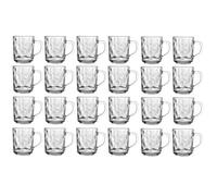 Lot de 24 tasses en verre martelé - Transparents |Contenance 24,6 cl | Entièrement en verre