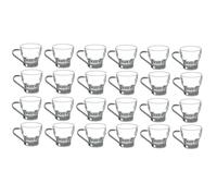 Lot de 24 tasses espresso 8 cl - Verre et métal | Haute Qualité | Design Moderne
