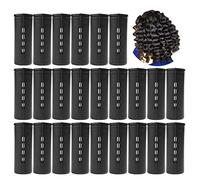 Lot de 24 tiges de permanente Jumbo Cold Wave pour femme - Rouleaux de coiffure de grande taille pour cheveux naturels, longs ou courts pour coiffure à domicile (noir)