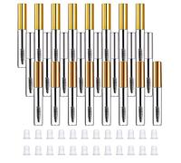 Lot de 24 tubes vides de 10 ml pour mascara, étui à cils, brosse à cils avec 24 bouchons en caoutchouc (3 couleurs)