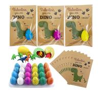 Lot de 24 œufs de Dinosaure à Enfiler - pour la Saint-Valentin avec des œufs Magiques - Cadeaux Amusants en Classe - Cadeaux Fantaisie pour Les et Les Filles - Facile à Utiliser et