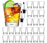 Lot de 24 Verres à Shot 50 ml Verre Shot Verres à Liqueur Transparents à Base Lourde Pour Whisky, Vodka et Liqueurs (24 pièces)