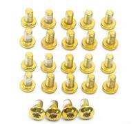 Lot de 24 vis à disque pour vélo, en acier haute résistance, M5 x 9 mm, T25 Torx (doré)