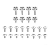 Lot de 24 vis de réparation de casque en acier inoxydable (8 mâles + 16 standard) pour casques de baseball, softball, rugby, hockey sur glace et attrape-glace - Longueur 12 mm, ajustement sûr