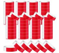 Lot de 240 bracelets colorés pour événements - Bracelets en papier étanches pour événements - Bracelets adhésifs personnalisés pour fêtes (rouge)