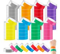 Lot de 240 bracelets colorés pour événements - Bracelets en papier imperméables pour événements - Bracelets adhésifs personnalisés pour fêtes (rouge, vert, jaune, bleu, orange, rose, violet, gris)