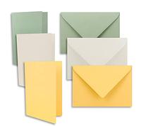 Lot de 240 cartes DIN A6/C6 en eucalyptus, blanc naturel, Toscane - Cartes pliantes avec pli A6 10,5 x 14,8 cm et enveloppes C6 11,4 x 16,2 cm - Pour invitations et cartes de vœux pour Noël et