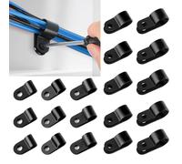 Lot de 240 clips de câble de type R - 5 tailles - Clips de câble en nylon - Noir - Organisateur de câbles en plastique - Pour câbles électriques, fixations de câbles, serre-câbles