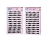 Lot de 240 extensions de cils auto-adhésifs naturels sans colle - Cils individuels ondulés avec bandes autocollantes transparentes