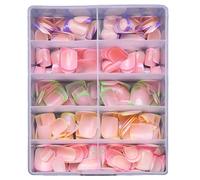 Lot de 240 faux ongles à coller avec bords multicolores pour femme