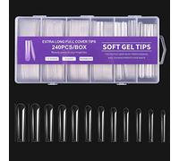 Lot de 240 faux ongles à presser pour extension d'ongles, manucure, gel souple, entièrement couvrants, pointes d'ongles souples