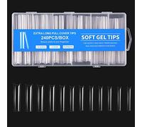 Lot de 240 faux ongles à presser pour extension d'ongles, manucure, gel souple, entièrement couvrants, pointes d'ongles souples