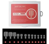Lot de 240 faux ongles artificiels transparents naturels pour pédicure et manucure, application facile, utilisation à la maison et en salon, essentiels pour le soin des ongles des femmes, nail art