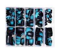 Lot de 240 faux ongles courts - Carrés - Couverture complète - À coller sur les ongles - Décorations pour femmes