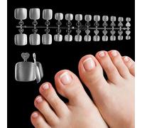 Lot de 240 faux ongles d'orteils en gel souple - 12 tailles - Couvrance complète - En acrylique mat - Préformés - Pour extension à la maison, salon de bricolage